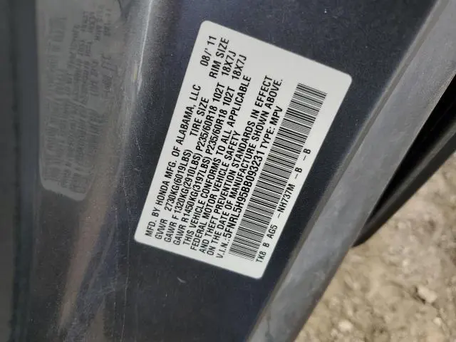 2011 HONDA ODYSSEY TOURING  