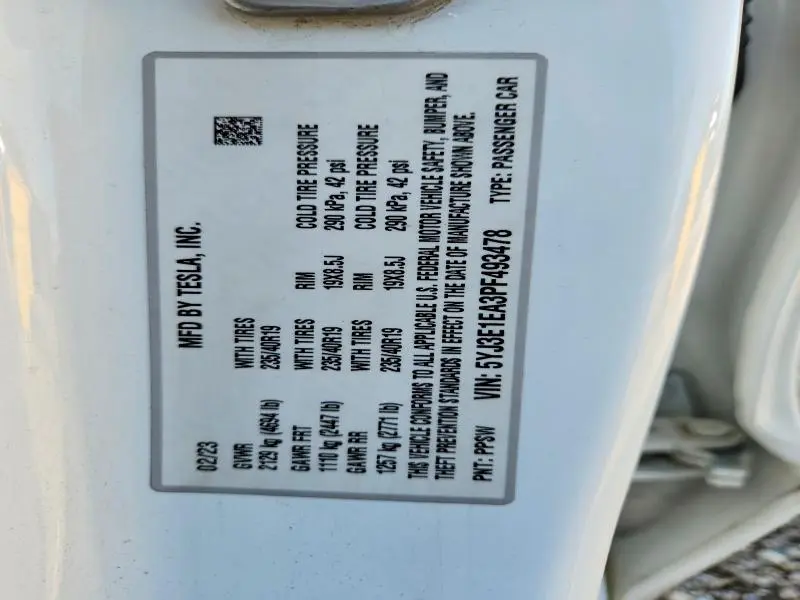 2023 TESLA MODEL 3   