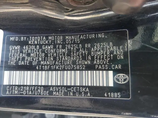 2015 TOYOTA CAMRY LE  