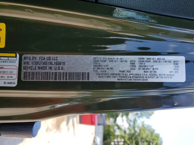 2022 JEEP GLADIATOR SPORT  