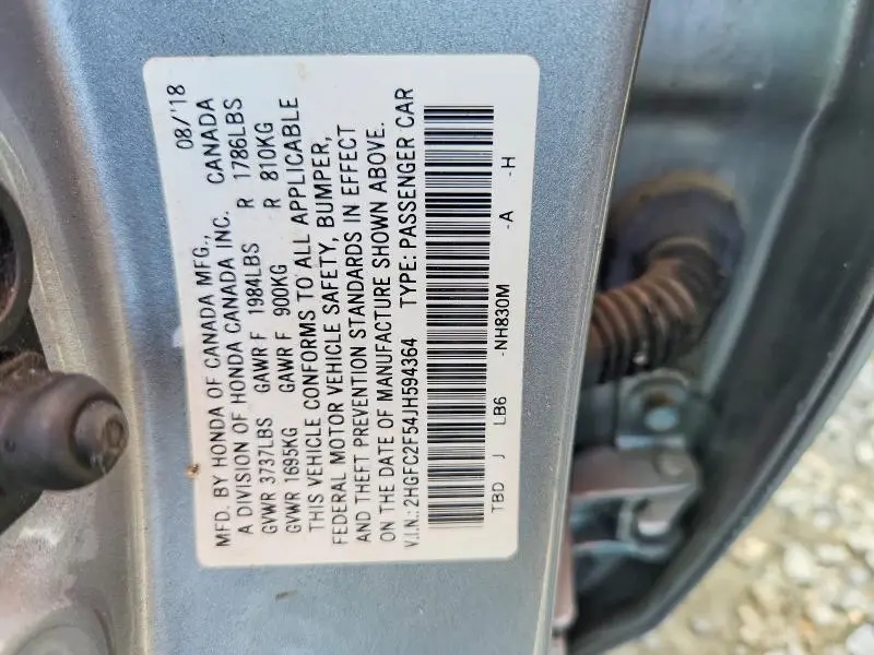 2018 HONDA CIVIC LX  