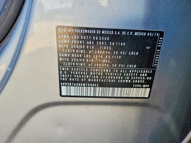 2019 VOLKSWAGEN TIGUAN SE  