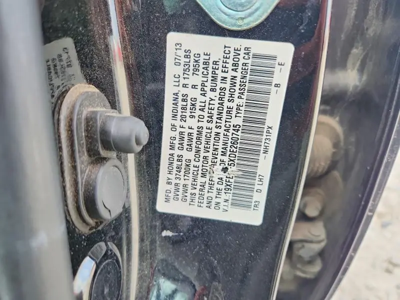 2013 HONDA CIVIC LX  