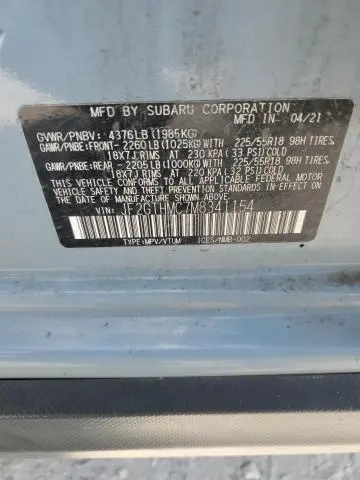 2021 SUBARU CROSSTREK LIMITED  