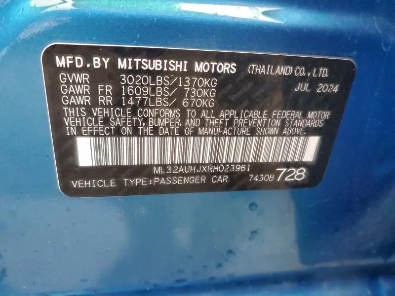 2024 MITSUBISHI MIRAGE ES  