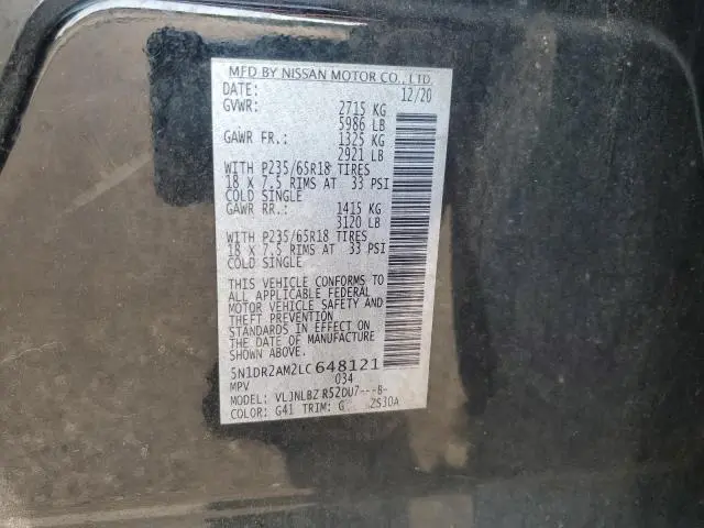 2020 NISSAN PATHFINDER S  