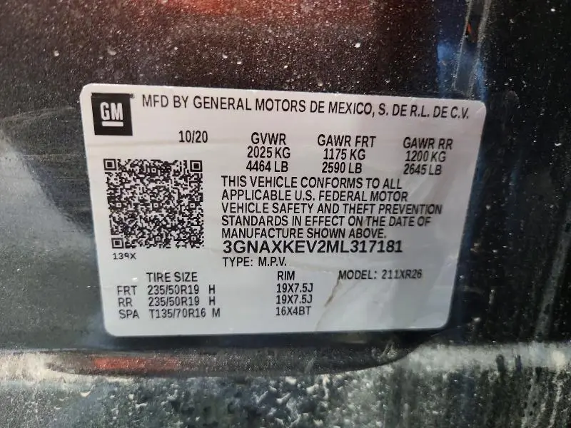 2021 CHEVROLET EQUINOX LT  