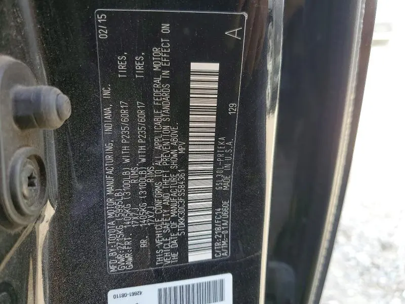 2015 TOYOTA SIENNA LE 8-PASSENGER  