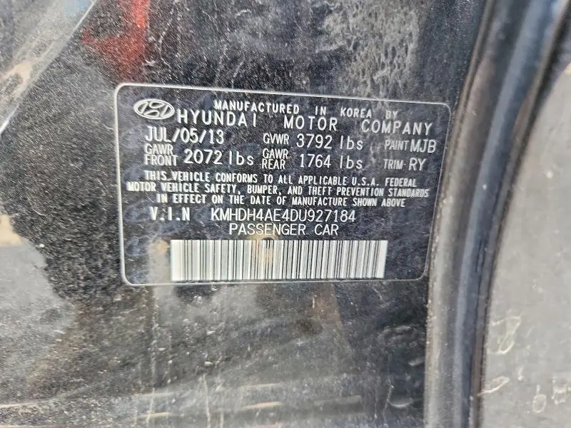 2013 HYUNDAI ELANTRA GLS  