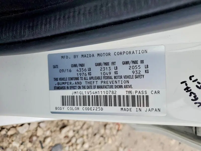 2017 MAZDA 6 TOURING  