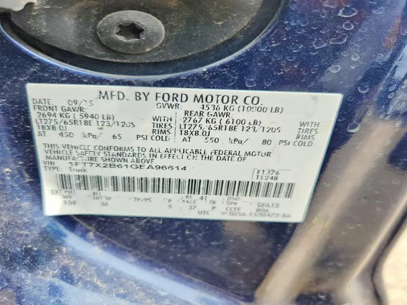 2016 FORD F250 SUPER DUTY  