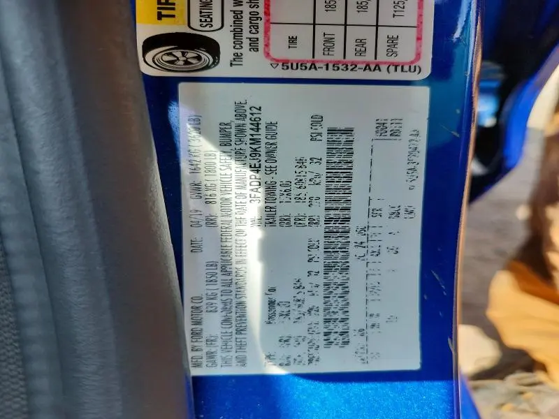 2019 FORD FIESTA SE  