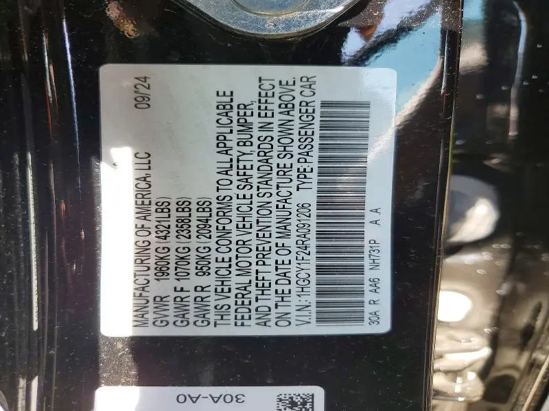 2024 HONDA ACCORD LX  
