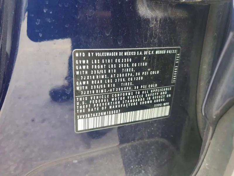 2022 VOLKSWAGEN TIGUAN SE  