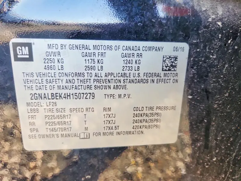 2017 CHEVROLET EQUINOX LS  