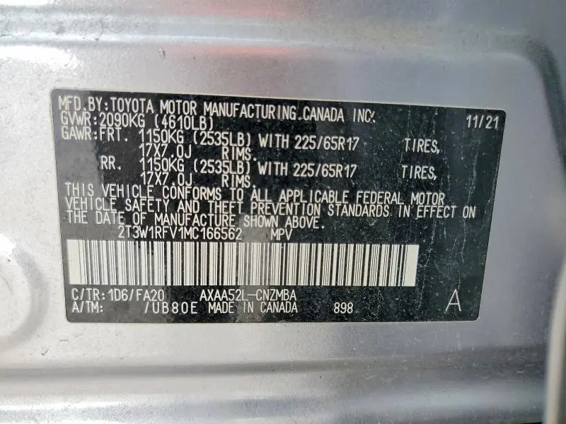 2021 TOYOTA RAV4 XLE  