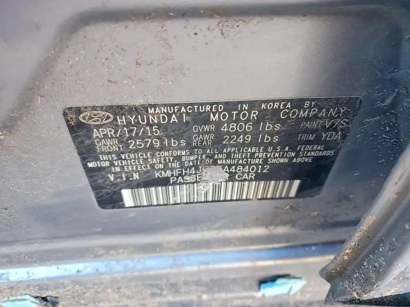 2015 HYUNDAI AZERA LIMITED  