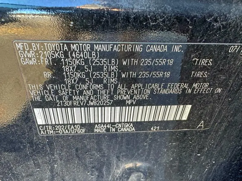 2018 TOYOTA RAV4 LIMITED  