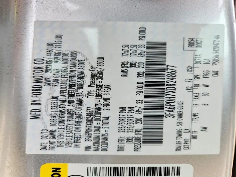 2013 FORD FUSION SE  