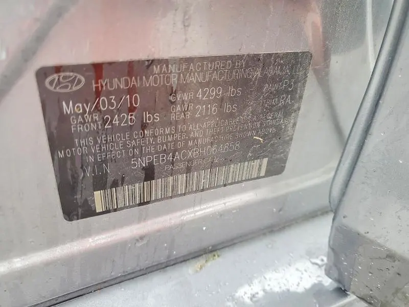 2011 HYUNDAI SONATA GLS  