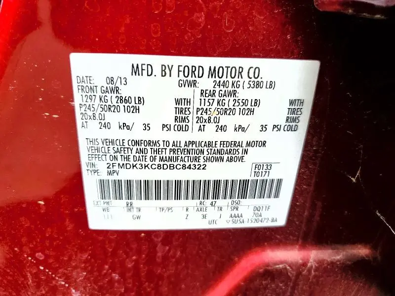 2013 FORD EDGE LIMITED  