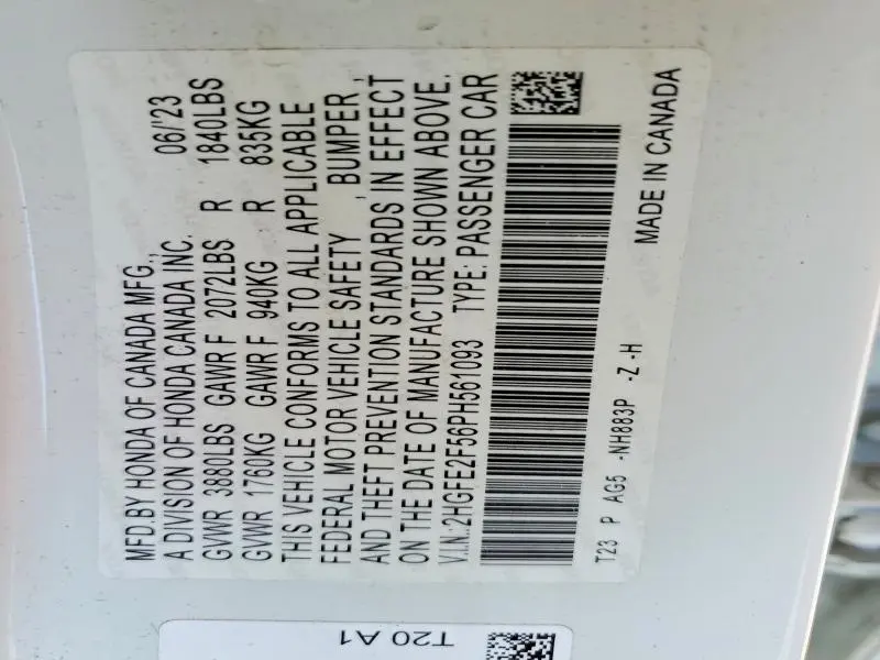 2023 HONDA CIVIC SPORT  