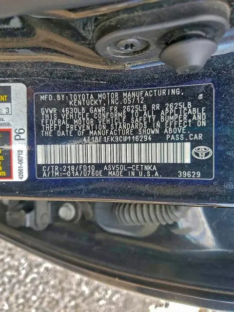 2012 TOYOTA CAMRY BASE  