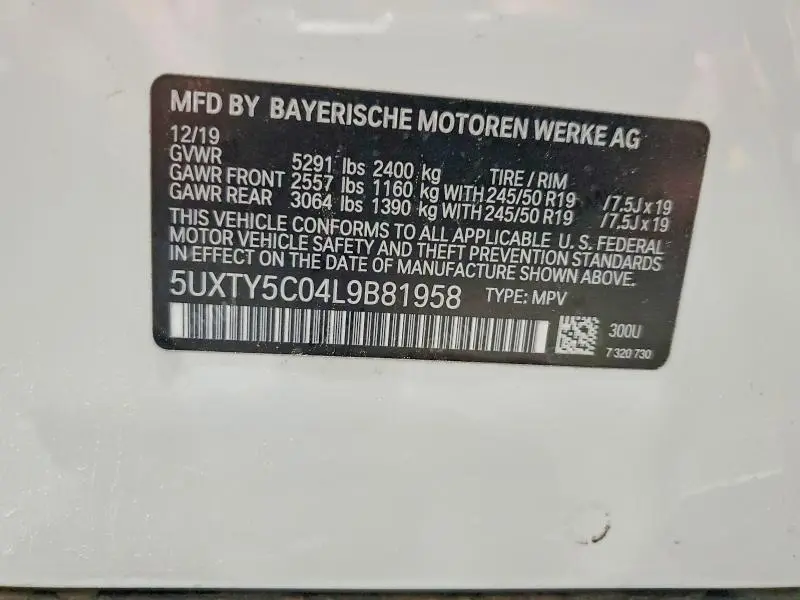 2020 BMW X3 XDRIVE30I  