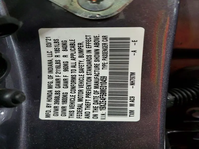 2021 HONDA INSIGHT   