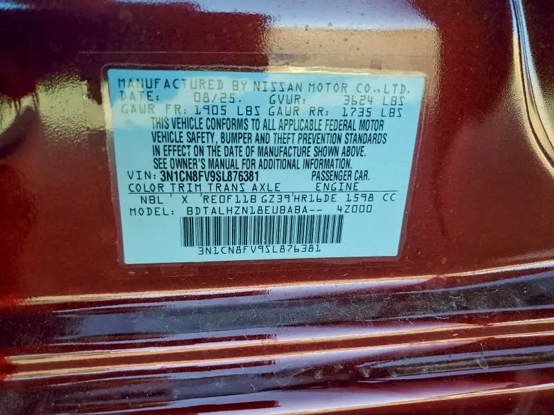 2025 NISSAN VERSA SR  