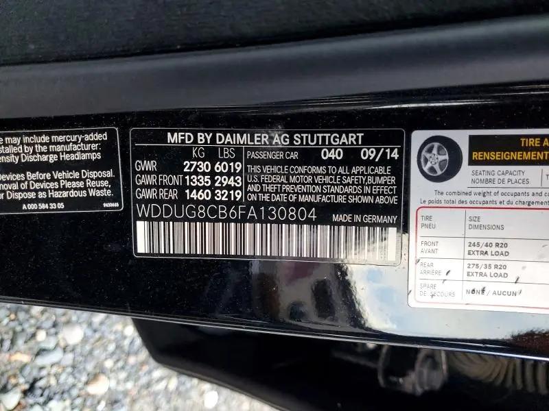 2015 MERCEDES-BENZ S 550  