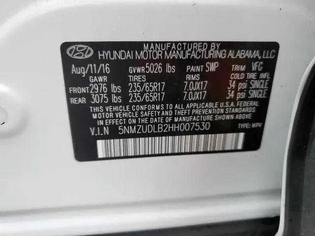 2017 HYUNDAI SANTA FE SPORT   