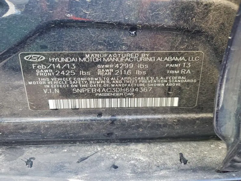 2013 HYUNDAI SONATA GLS  