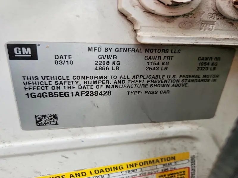 2010 BUICK LACROSSE CX  