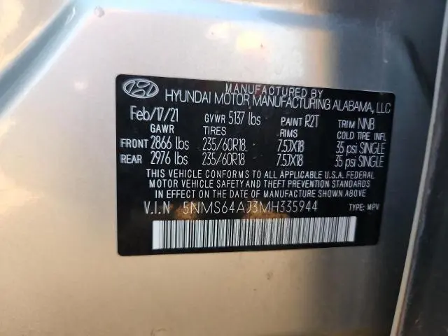 2021 HYUNDAI SANTA FE SEL  