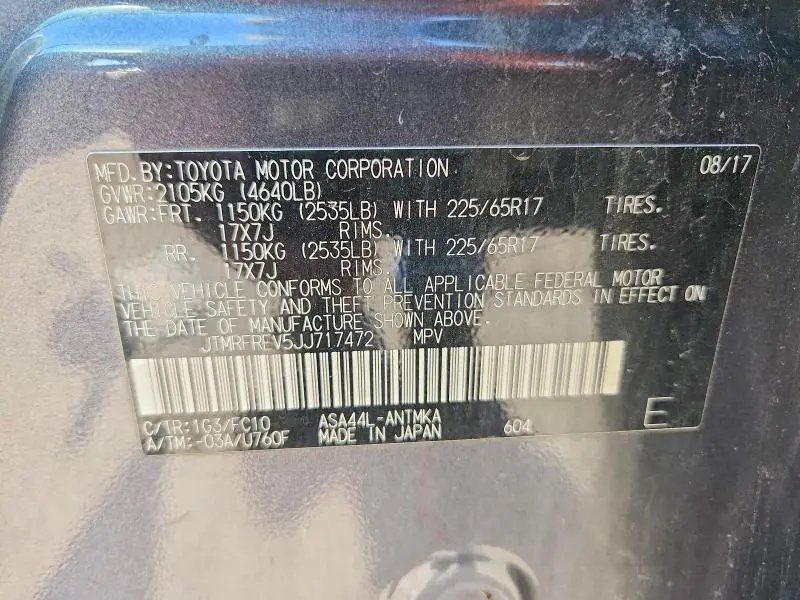 2018 TOYOTA RAV4 XLE  