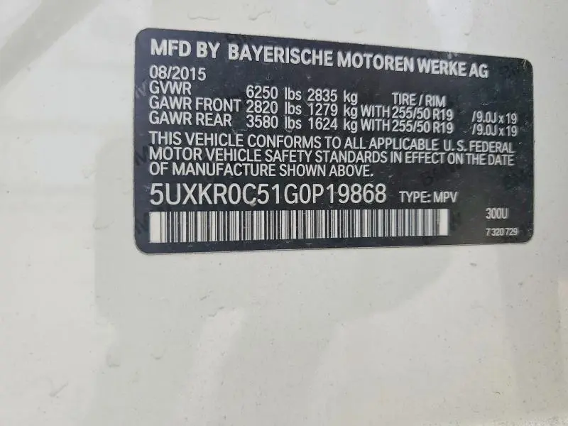 2016 BMW X5 XDRIVE35I  