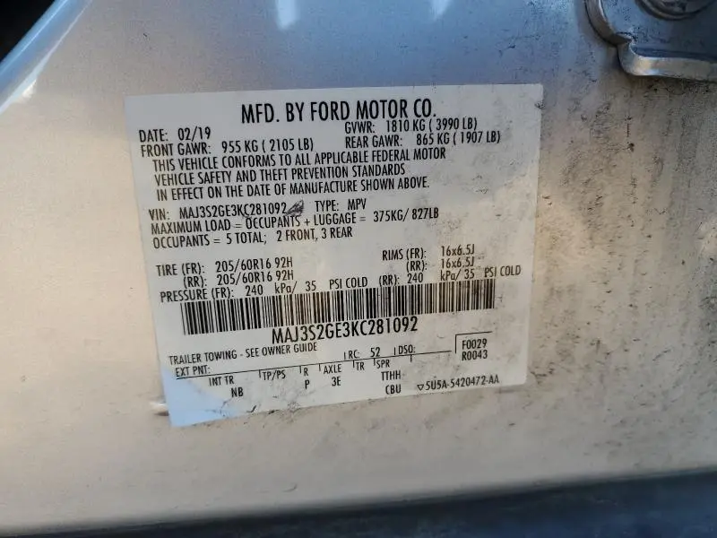 2019 FORD ECOSPORT SE  