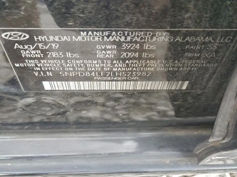 2020 HYUNDAI ELANTRA SEL  