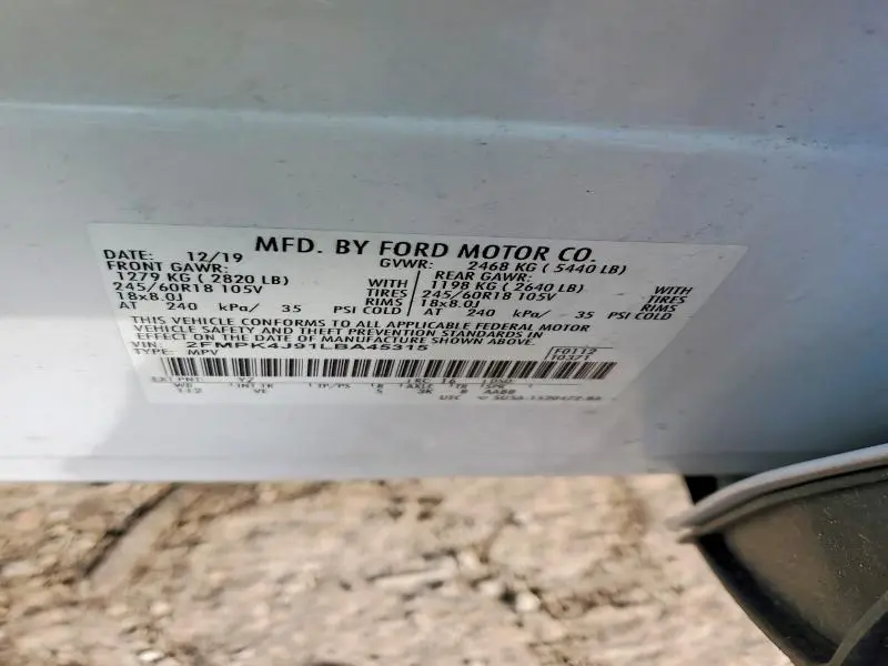 2020 FORD EDGE SEL  