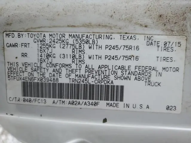 2015 TOYOTA TACOMA ACCESS CAB  