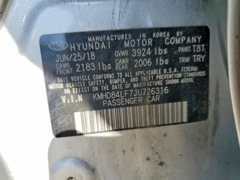 2018 HYUNDAI ELANTRA LIMITED  