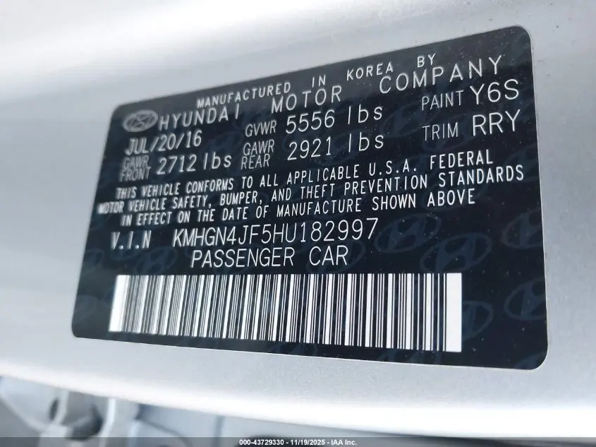 2017 GENESIS G80 5.0 ULTIMATE