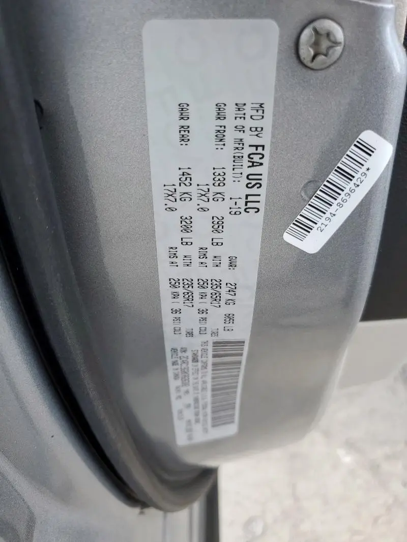 2019 CHRYSLER PACIFICA TOURING L  