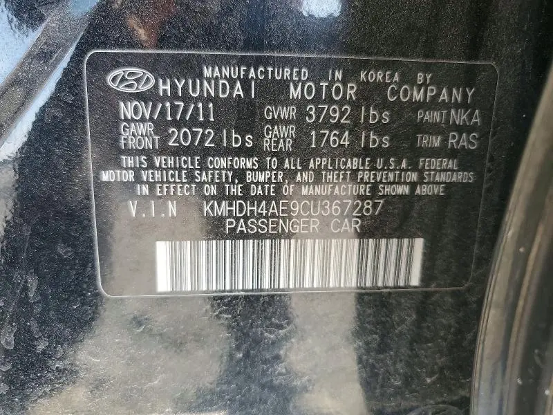 2012 HYUNDAI ELANTRA GLS  