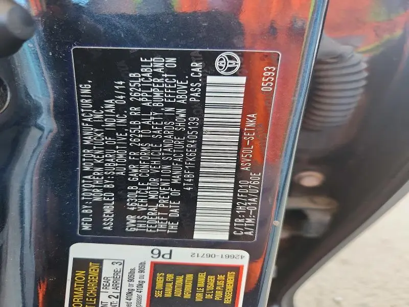 2014 TOYOTA CAMRY LE  