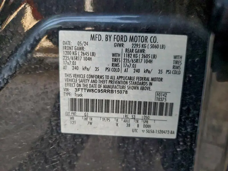 2024 FORD MAVERICK XLT TREMOR  