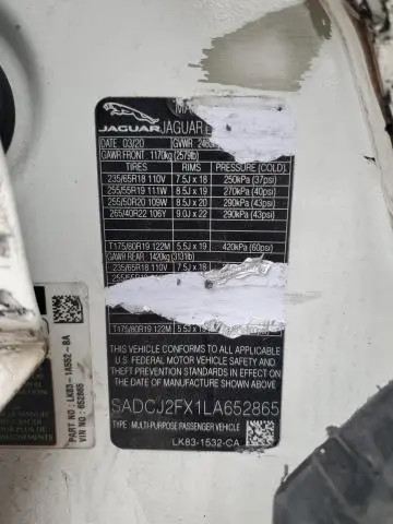 2020 JAGUAR F-PACE PREMIUM  