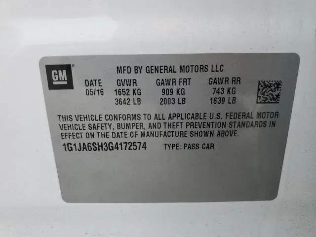 2016 CHEVROLET SONIC LS  
