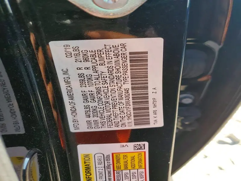 2019 HONDA ACCORD SPORT  